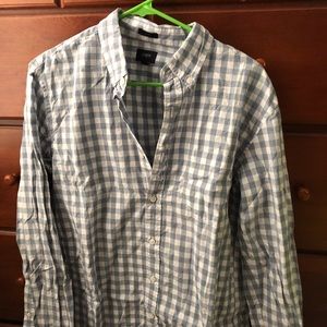 J Crew plaid button up (gray)